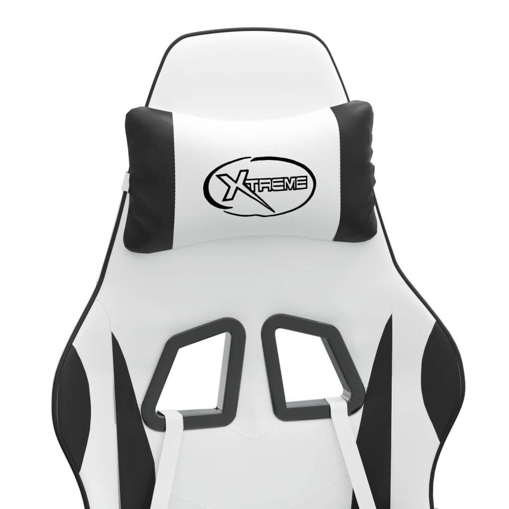 Gamestoel draaibaar kunstleer wit en zwart is nu te koop bij PeponiXL, paradijselijk wonen!