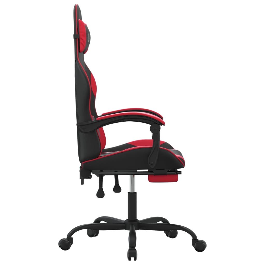 Gamestoel draaibaar met voetensteun kunstleer zwart en rood is nu te koop bij PeponiXL, paradijselijk wonen!