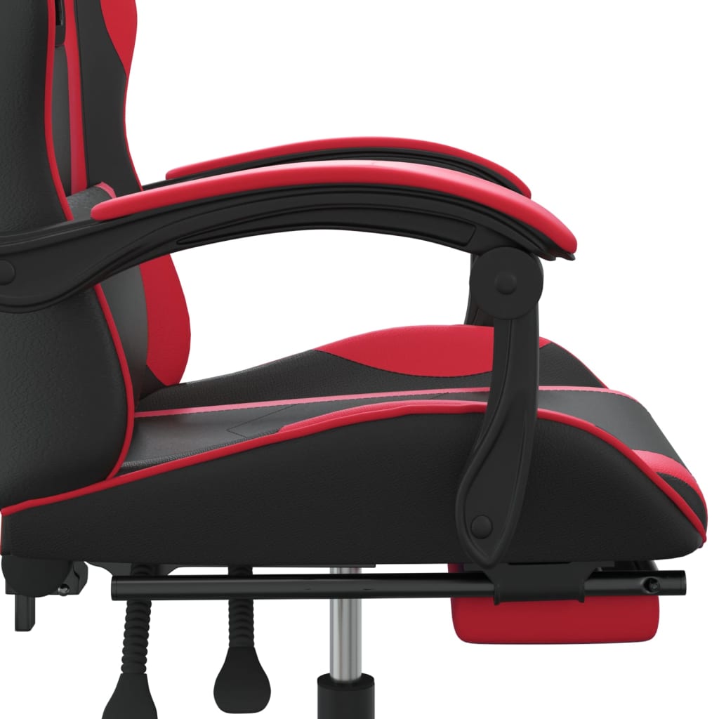 Gamestoel draaibaar met voetensteun kunstleer zwart en rood is nu te koop bij PeponiXL, paradijselijk wonen!