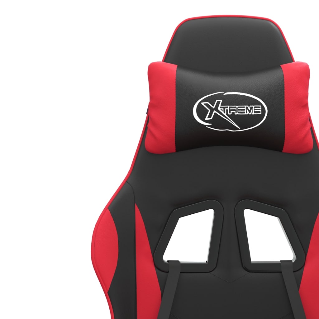 Gamestoel draaibaar met voetensteun kunstleer zwart en rood is nu te koop bij PeponiXL, paradijselijk wonen!