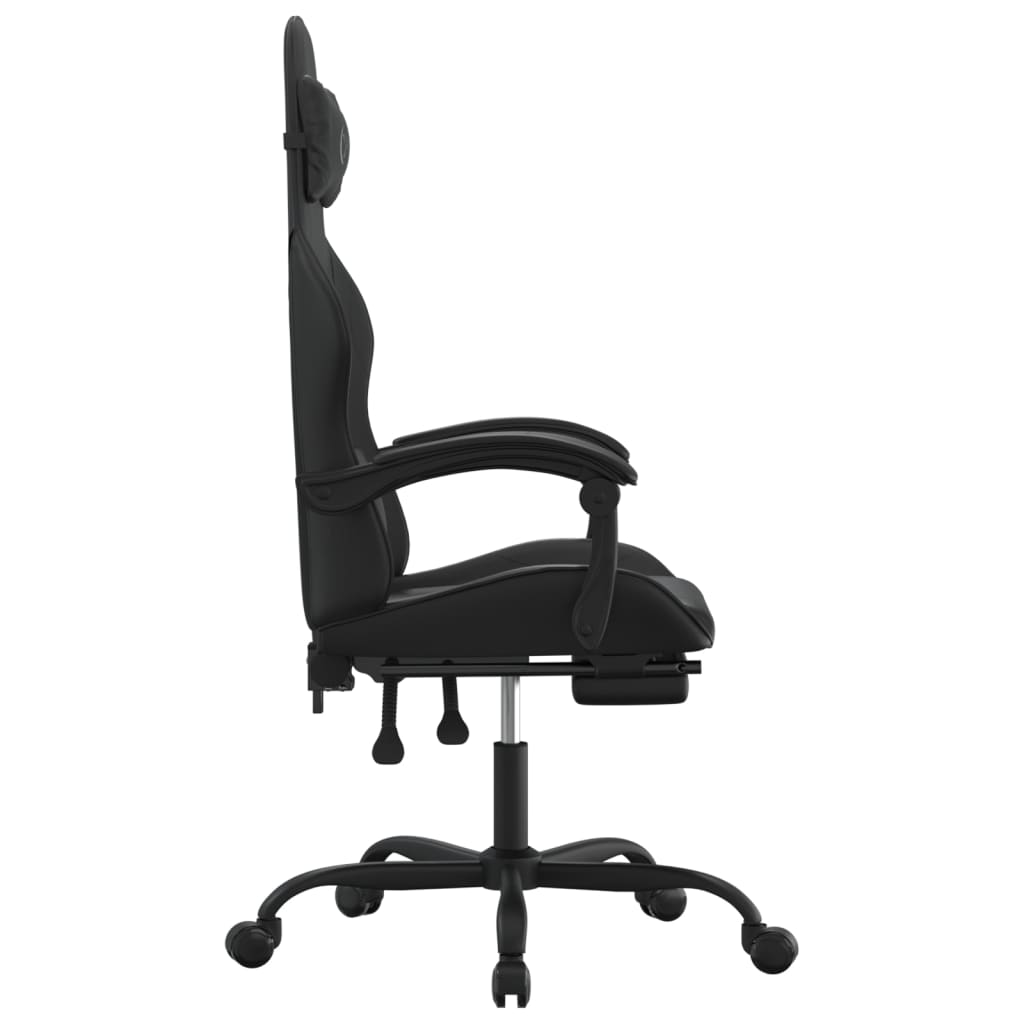 gamestoel draaibaar met voetensteun kunstleer zwart is nu te koop bij PeponiXL, paradijselijk wonen!