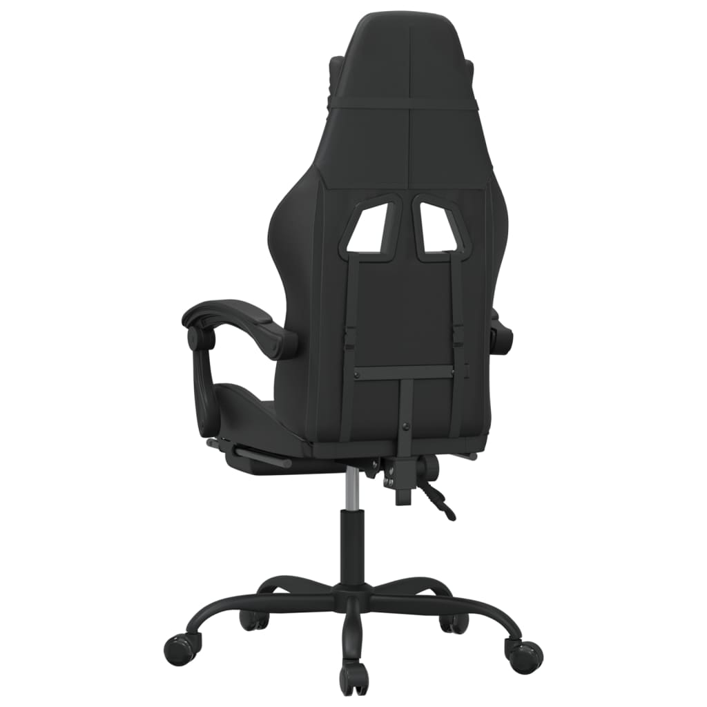 gamestoel draaibaar met voetensteun kunstleer zwart is nu te koop bij PeponiXL, paradijselijk wonen!