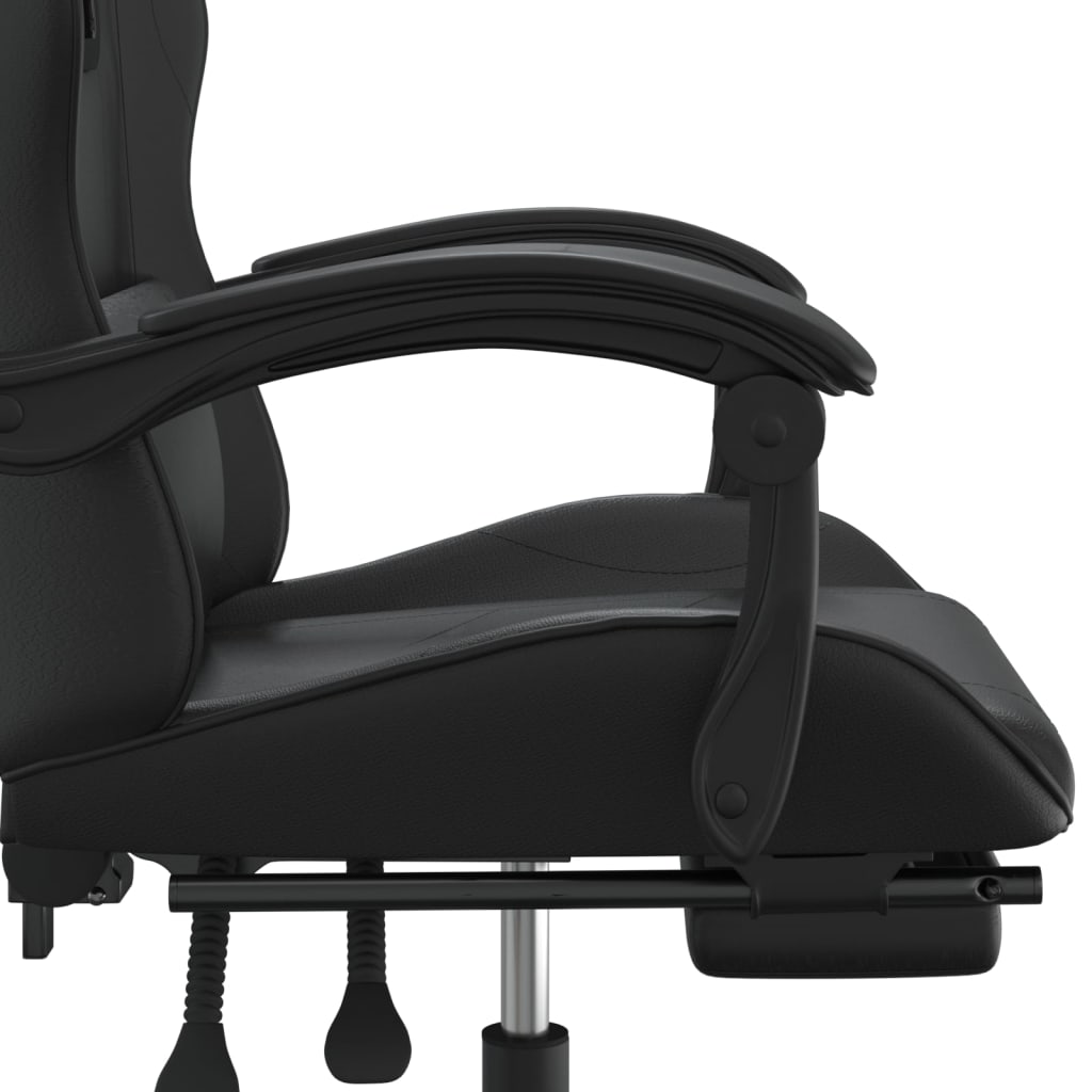gamestoel draaibaar met voetensteun kunstleer zwart is nu te koop bij PeponiXL, paradijselijk wonen!