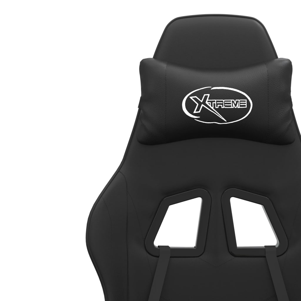 gamestoel draaibaar met voetensteun kunstleer zwart is nu te koop bij PeponiXL, paradijselijk wonen!