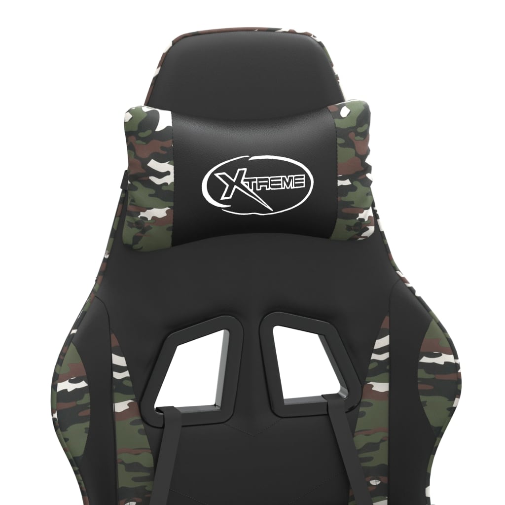 Gamestoel draaibaar met voetensteun kunstleer zwart&camouflage is nu te koop bij PeponiXL, paradijselijk wonen!