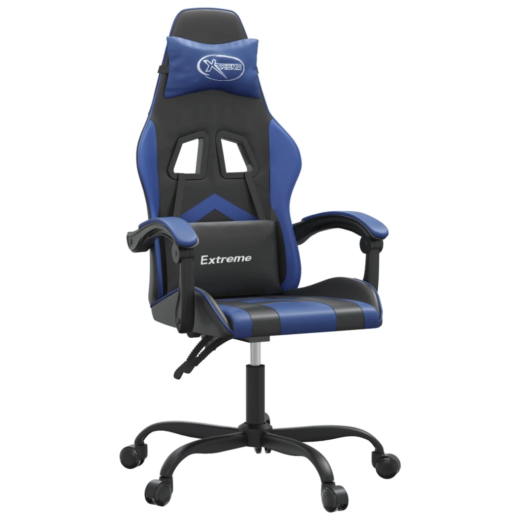 Gamestoel draaibaar kunstleer zwart en blauw is nu te koop bij PeponiXL, paradijselijk wonen!