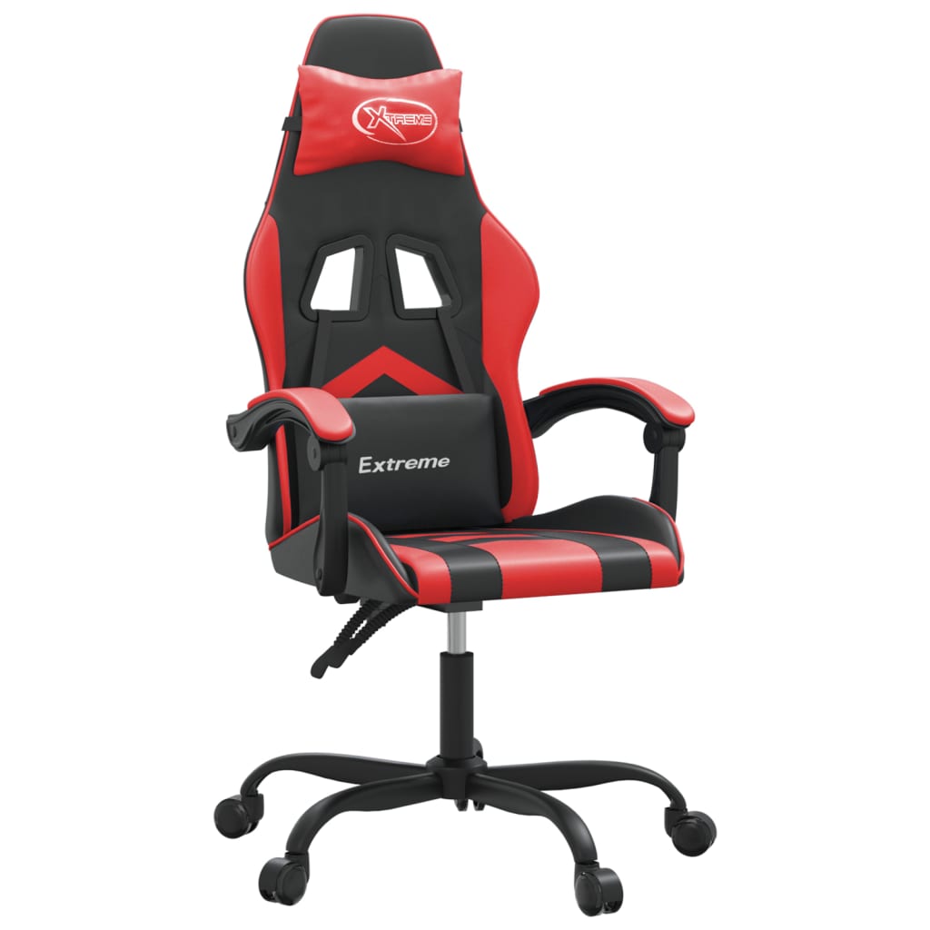 Gamestoel draaibaar kunstleer zwart en rood is nu te koop bij PeponiXL, paradijselijk wonen!