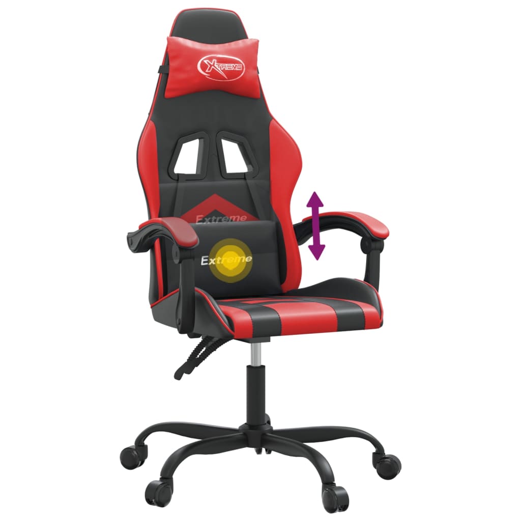 Gamestoel draaibaar kunstleer zwart en rood is nu te koop bij PeponiXL, paradijselijk wonen!