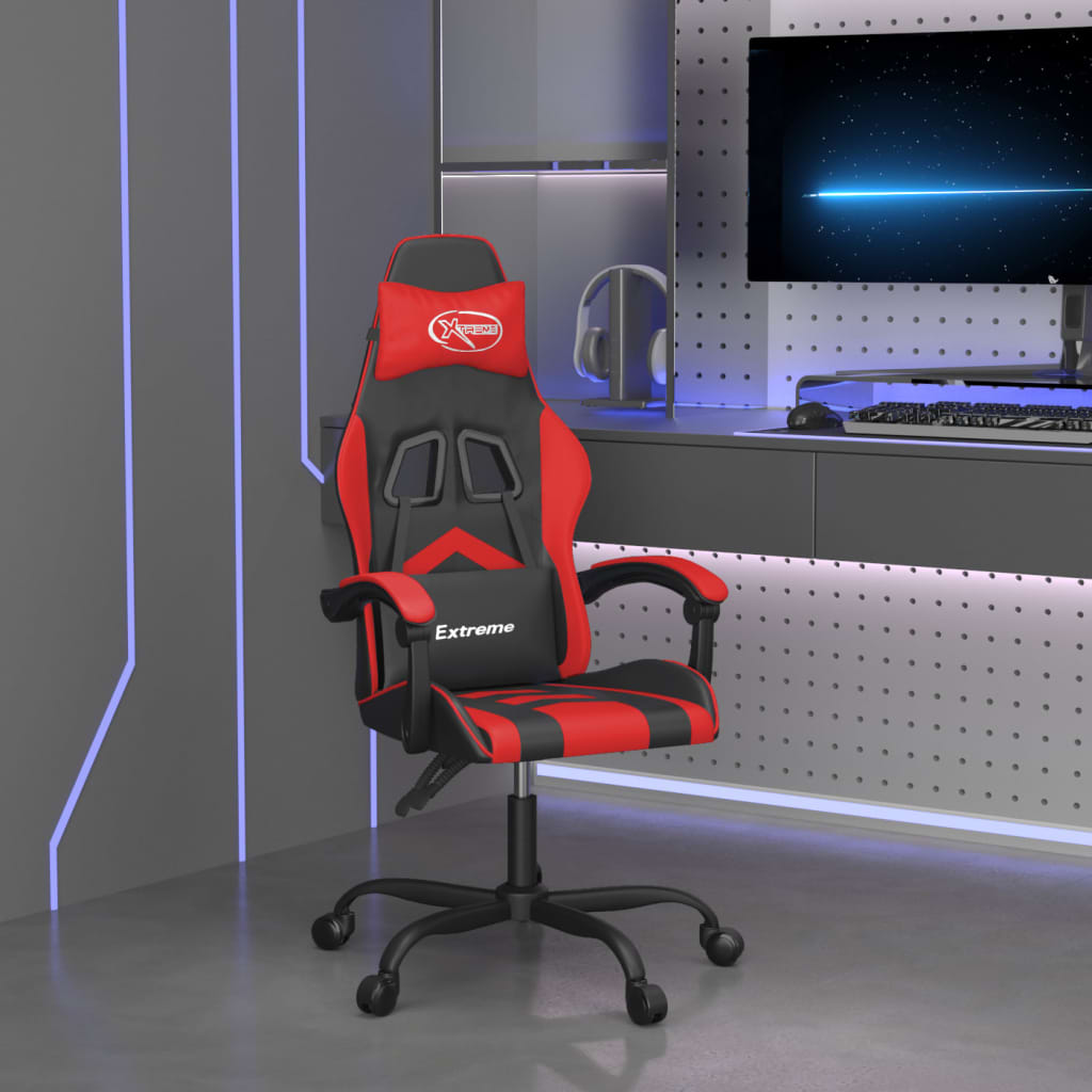 Gamestoel draaibaar kunstleer zwart en rood is nu te koop bij PeponiXL, paradijselijk wonen!