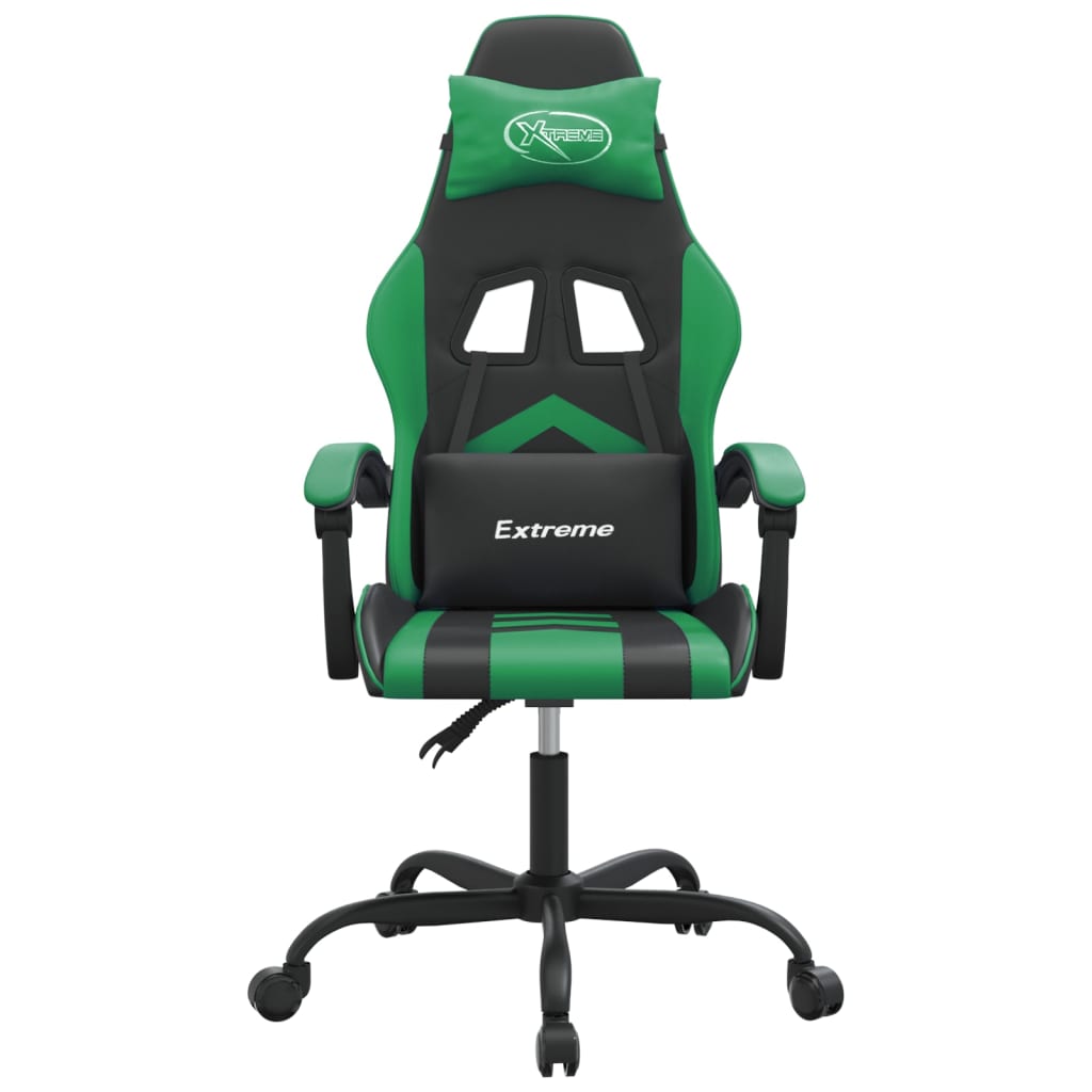 Gamestoel draaibaar kunstleer zwart en groen is nu te koop bij PeponiXL, paradijselijk wonen!