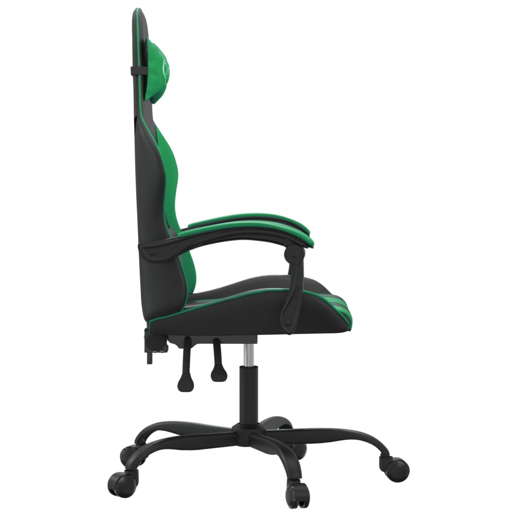 Gamestoel draaibaar kunstleer zwart en groen is nu te koop bij PeponiXL, paradijselijk wonen!