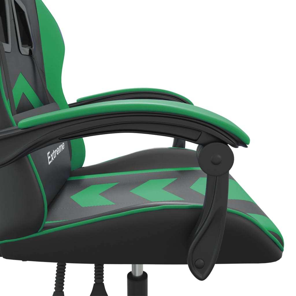 Gamestoel draaibaar kunstleer zwart en groen is nu te koop bij PeponiXL, paradijselijk wonen!