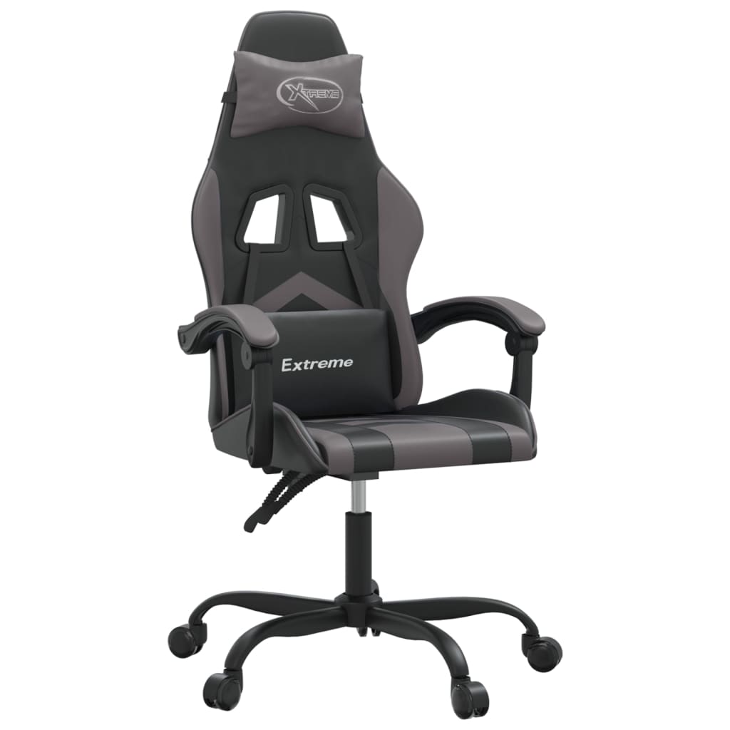 Gamestoel draaibaar kunstleer zwart en grijs is nu te koop bij PeponiXL, paradijselijk wonen!
