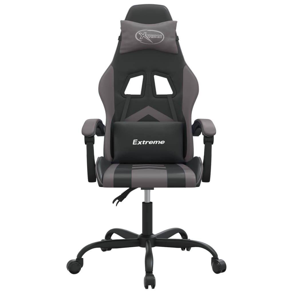 Gamestoel draaibaar kunstleer zwart en grijs is nu te koop bij PeponiXL, paradijselijk wonen!
