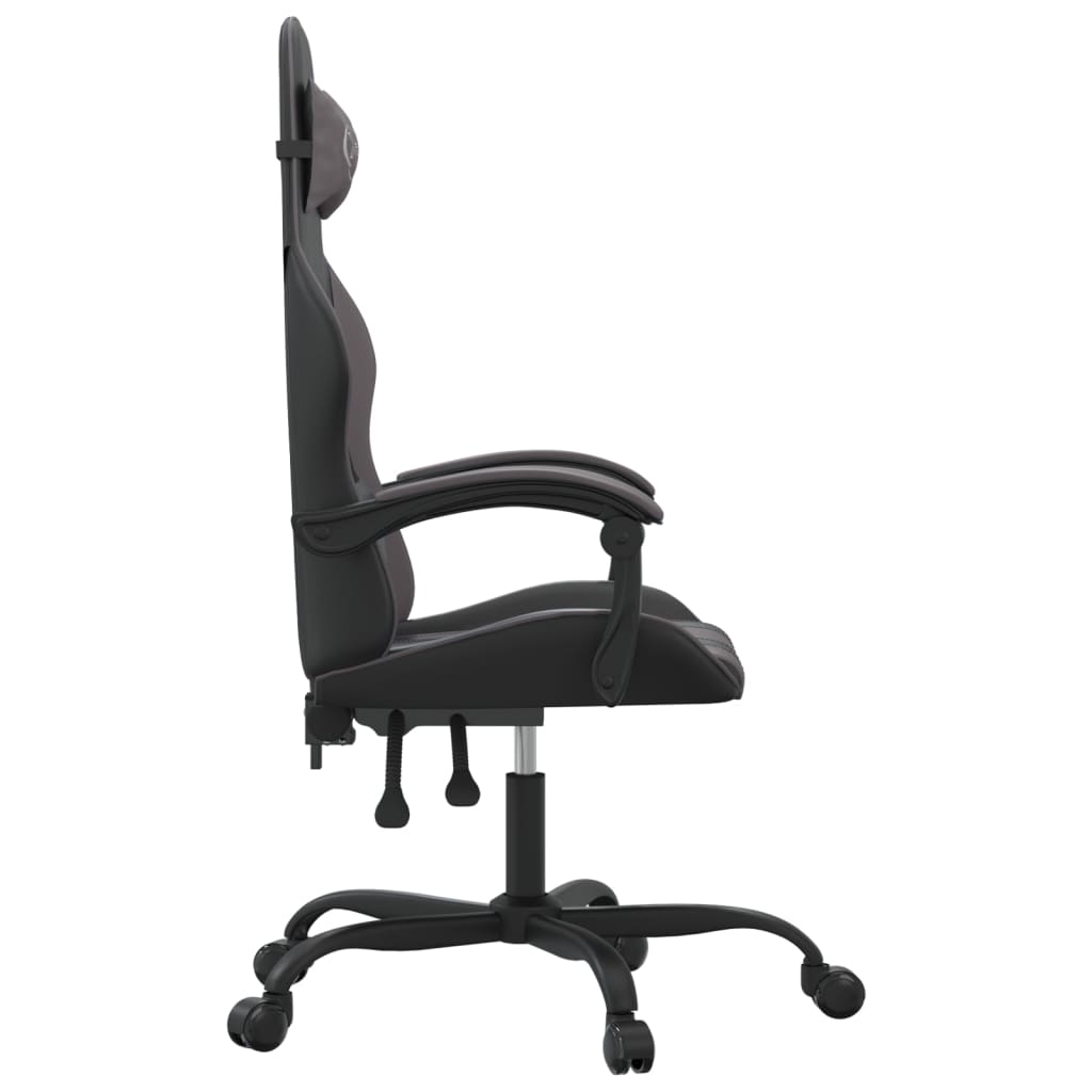 Gamestoel draaibaar kunstleer zwart en grijs is nu te koop bij PeponiXL, paradijselijk wonen!