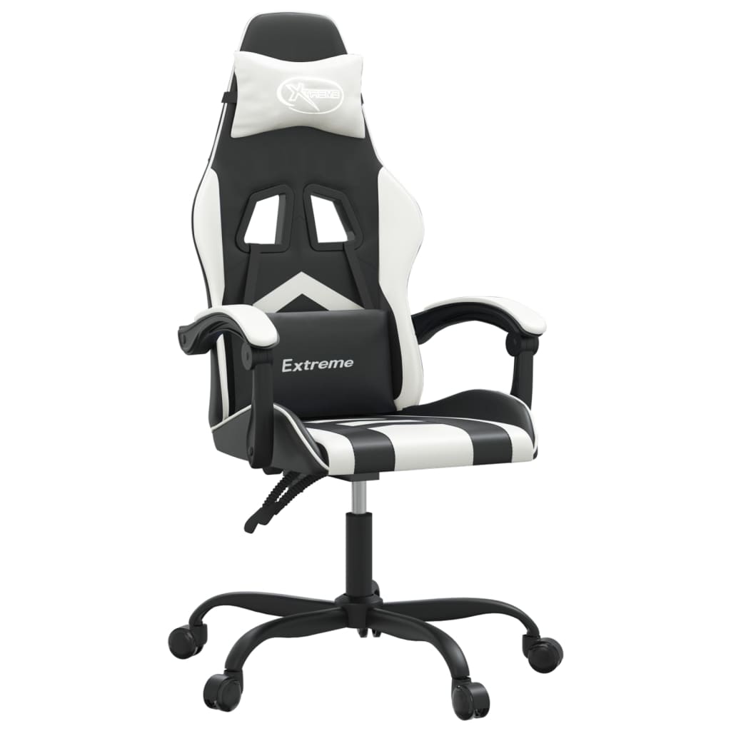 Gamestoel draaibaar kunstleer zwart en wit is nu te koop bij PeponiXL, paradijselijk wonen!