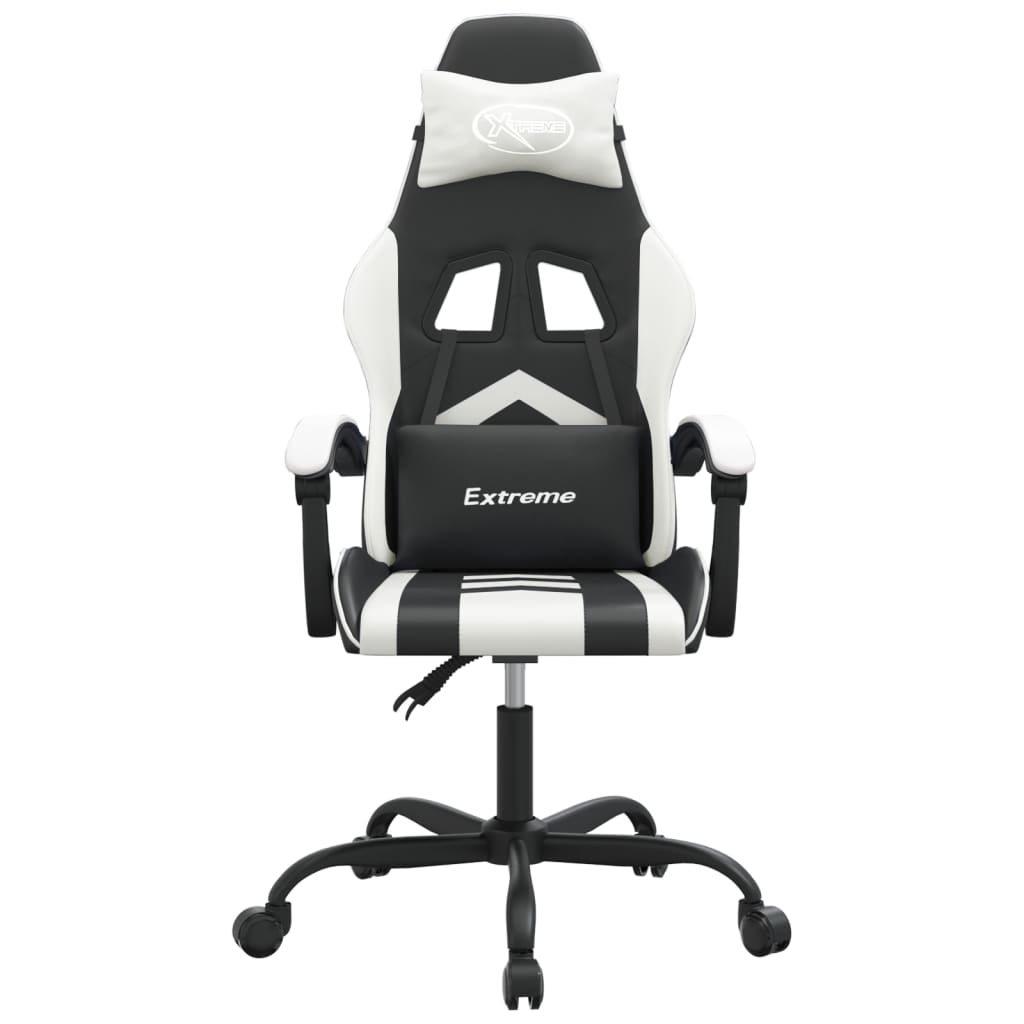 Gamestoel draaibaar kunstleer zwart en wit is nu te koop bij PeponiXL, paradijselijk wonen!