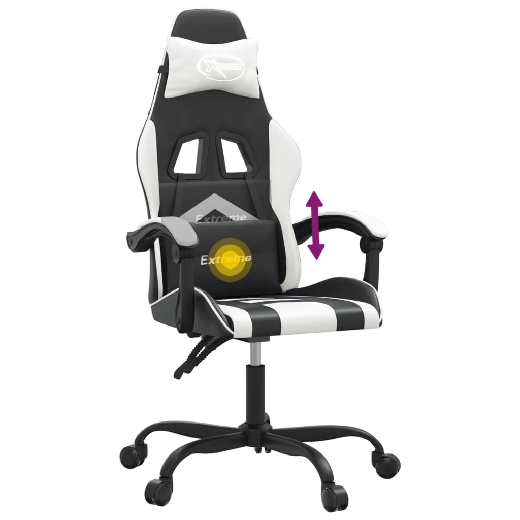 Gamestoel draaibaar kunstleer zwart en wit is nu te koop bij PeponiXL, paradijselijk wonen!