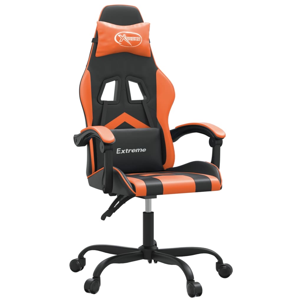Gamestoel draaibaar kunstleer zwart en oranje is nu te koop bij PeponiXL, paradijselijk wonen!