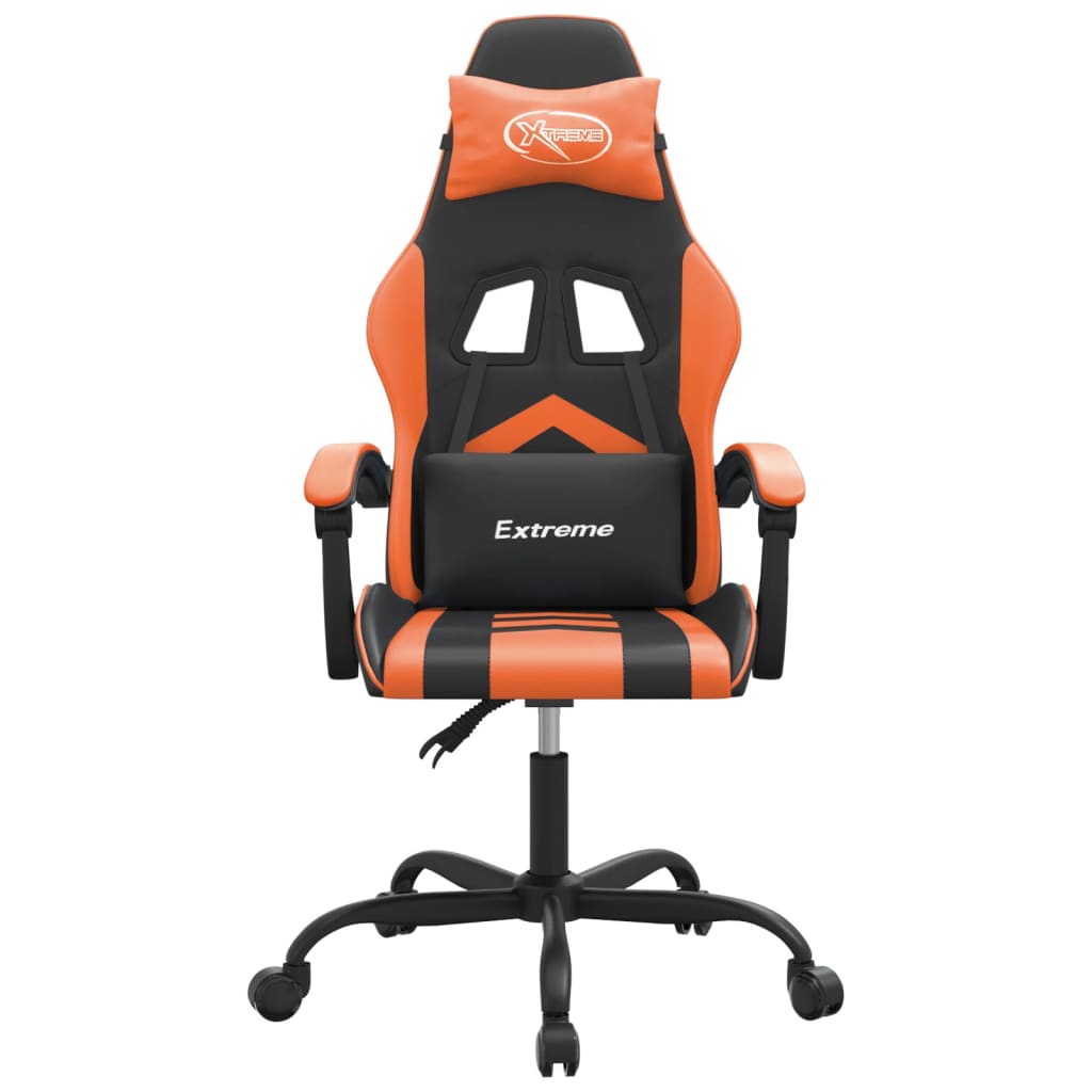 Gamestoel draaibaar kunstleer zwart en oranje is nu te koop bij PeponiXL, paradijselijk wonen!