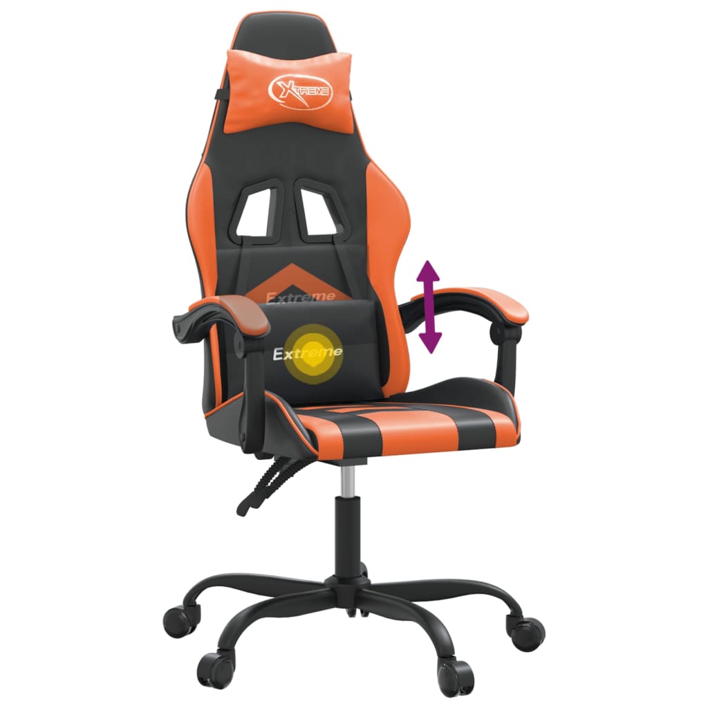 Gamestoel draaibaar kunstleer zwart en oranje is nu te koop bij PeponiXL, paradijselijk wonen!