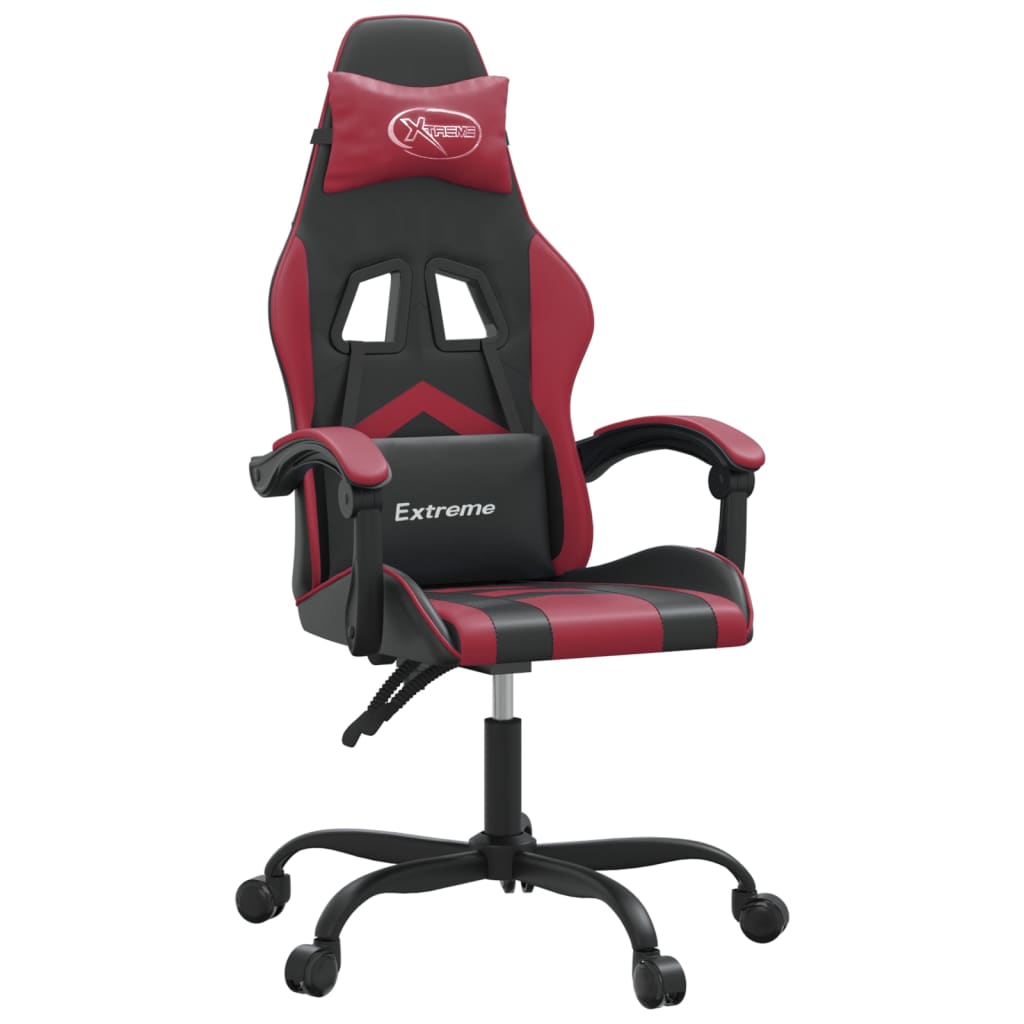 Gamestoel draaibaar kunstleer zwart en wijnrood is nu te koop bij PeponiXL, paradijselijk wonen!