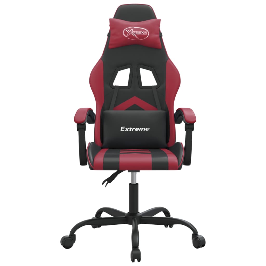 Gamestoel draaibaar kunstleer zwart en wijnrood is nu te koop bij PeponiXL, paradijselijk wonen!