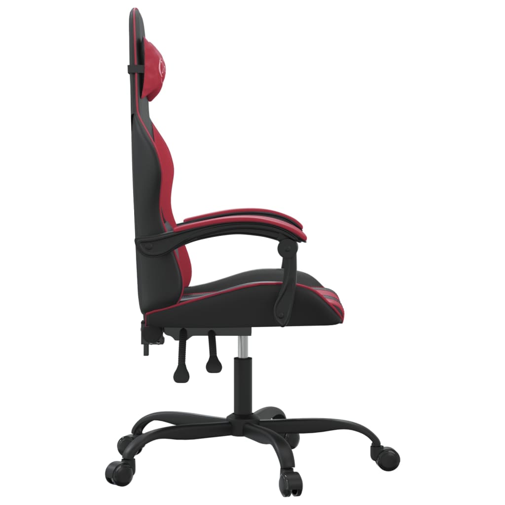 Gamestoel draaibaar kunstleer zwart en wijnrood is nu te koop bij PeponiXL, paradijselijk wonen!