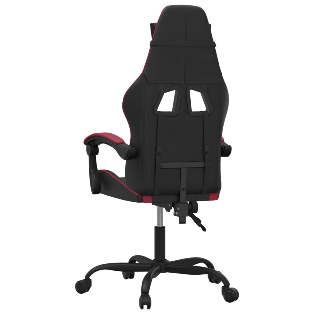 Gamestoel draaibaar kunstleer zwart en wijnrood is nu te koop bij PeponiXL, paradijselijk wonen!