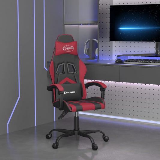 Gamestoel draaibaar kunstleer zwart en wijnrood is nu te koop bij PeponiXL, paradijselijk wonen!
