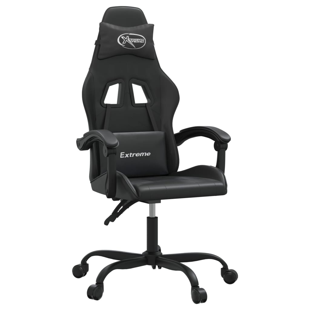 Gamestoel draaibaar kunstleer zwart is nu te koop bij PeponiXL, paradijselijk wonen!