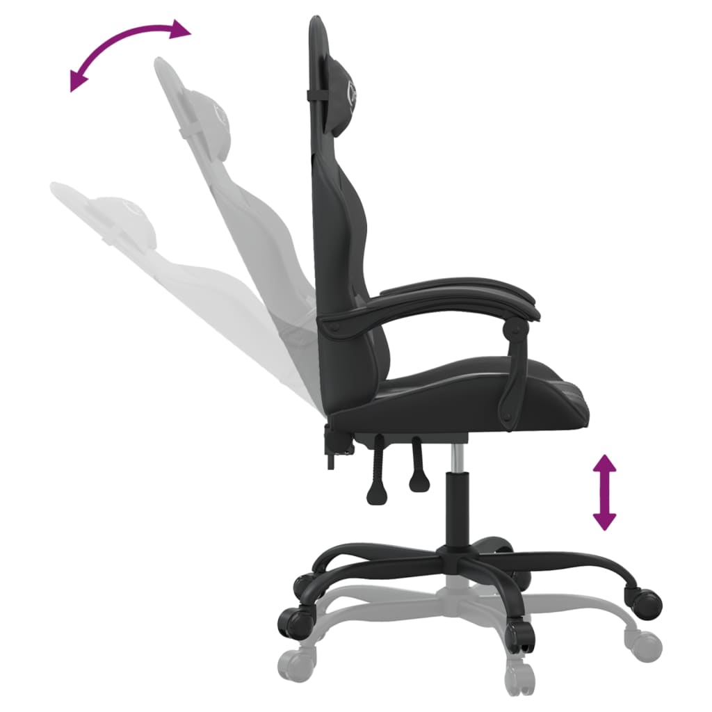 Gamestoel draaibaar kunstleer zwart is nu te koop bij PeponiXL, paradijselijk wonen!