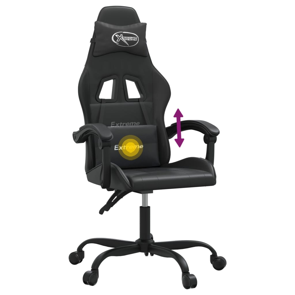 Gamestoel draaibaar kunstleer zwart is nu te koop bij PeponiXL, paradijselijk wonen!
