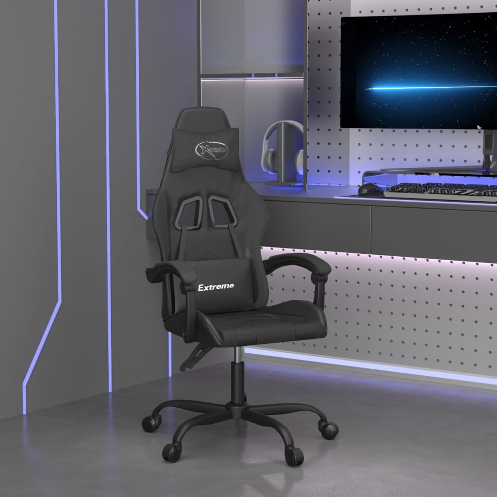 Gamestoel draaibaar kunstleer zwart is nu te koop bij PeponiXL, paradijselijk wonen!