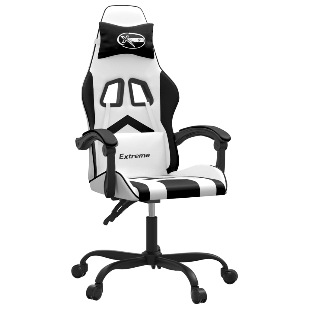 Gamestoel draaibaar kunstleer wit en zwart is nu te koop bij PeponiXL, paradijselijk wonen!