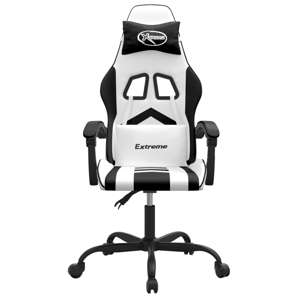 Gamestoel draaibaar kunstleer wit en zwart is nu te koop bij PeponiXL, paradijselijk wonen!