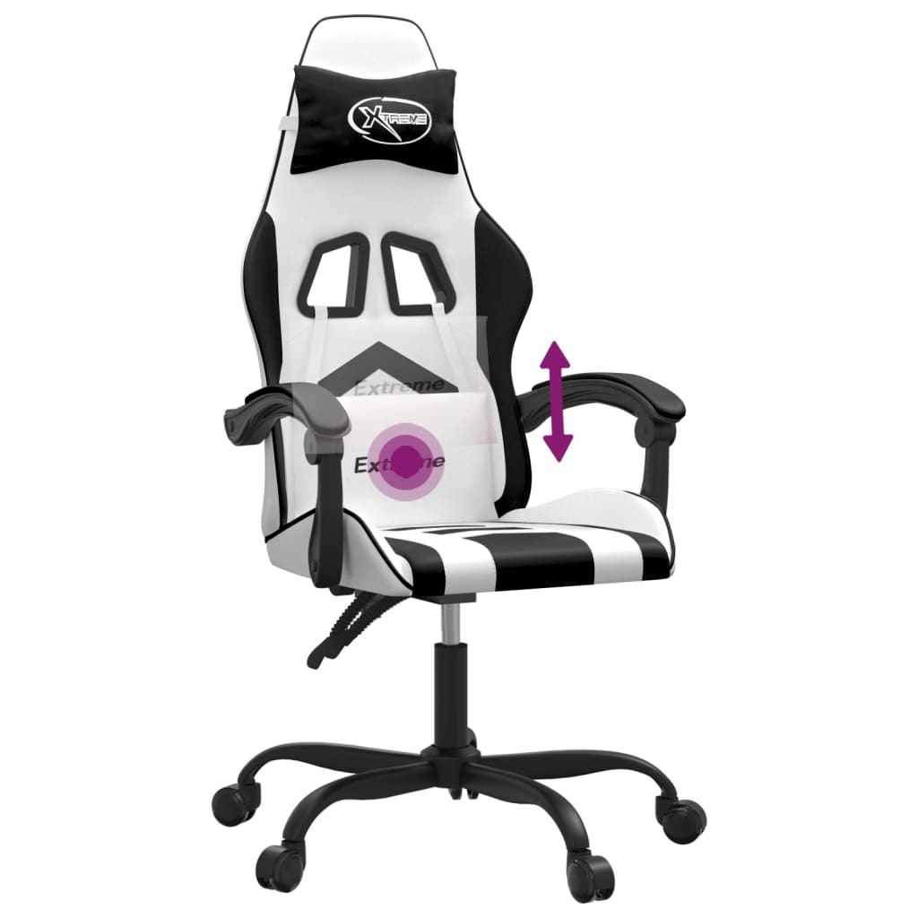 Gamestoel draaibaar kunstleer wit en zwart is nu te koop bij PeponiXL, paradijselijk wonen!