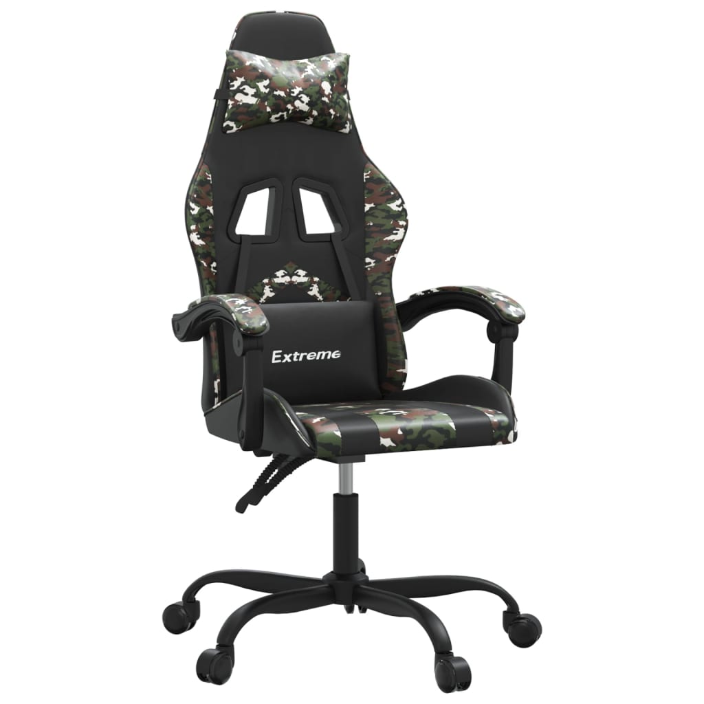 Gamestoel draaibaar kunstleer zwart en camouflage is nu te koop bij PeponiXL, paradijselijk wonen!