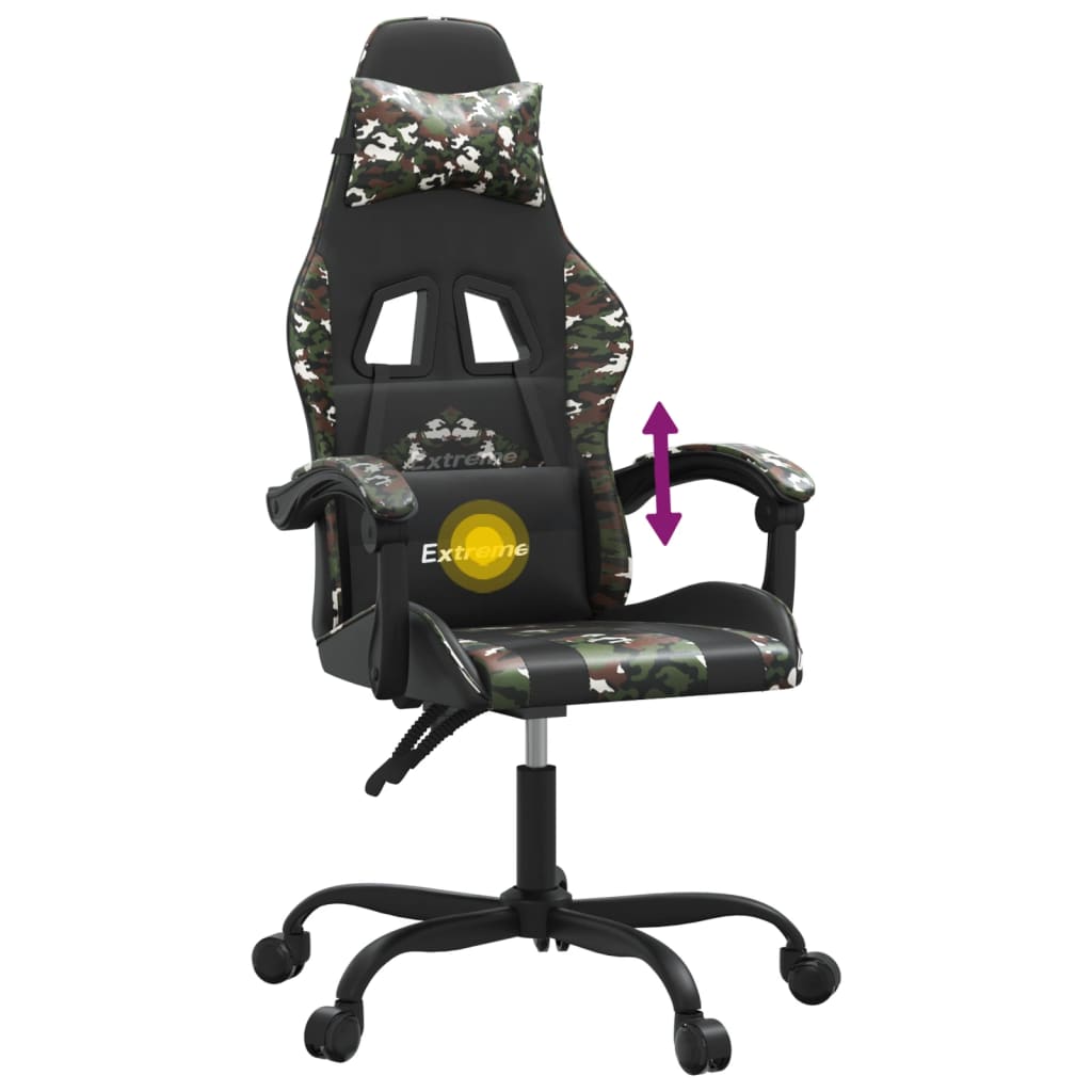 Gamestoel draaibaar kunstleer zwart en camouflage is nu te koop bij PeponiXL, paradijselijk wonen!