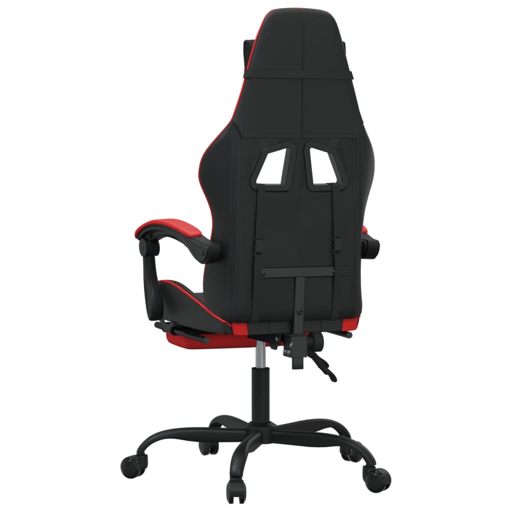Gamestoel draaibaar met voetensteun kunstleer zwart en rood is nu te koop bij PeponiXL, paradijselijk wonen!