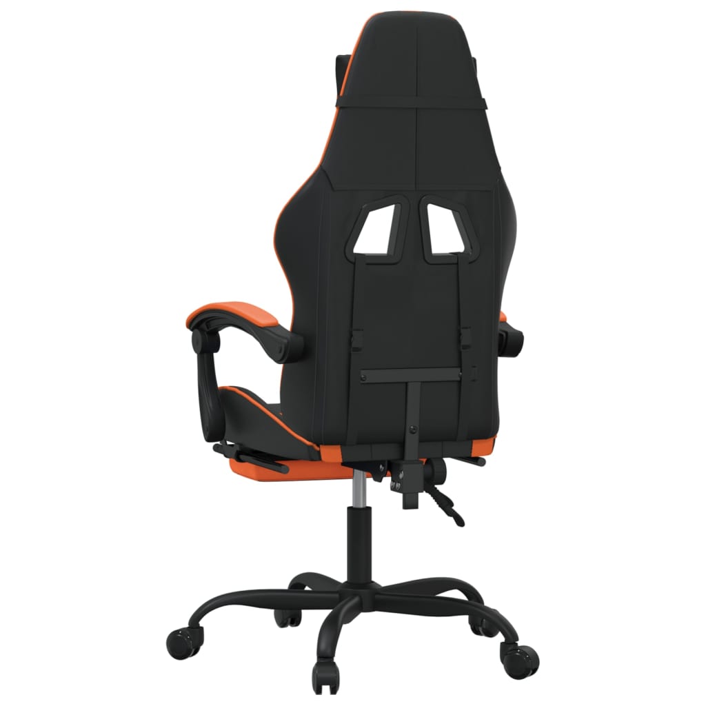 Gamestoel draaibaar met voetensteun kunstleer zwart en oranje is nu te koop bij PeponiXL, paradijselijk wonen!