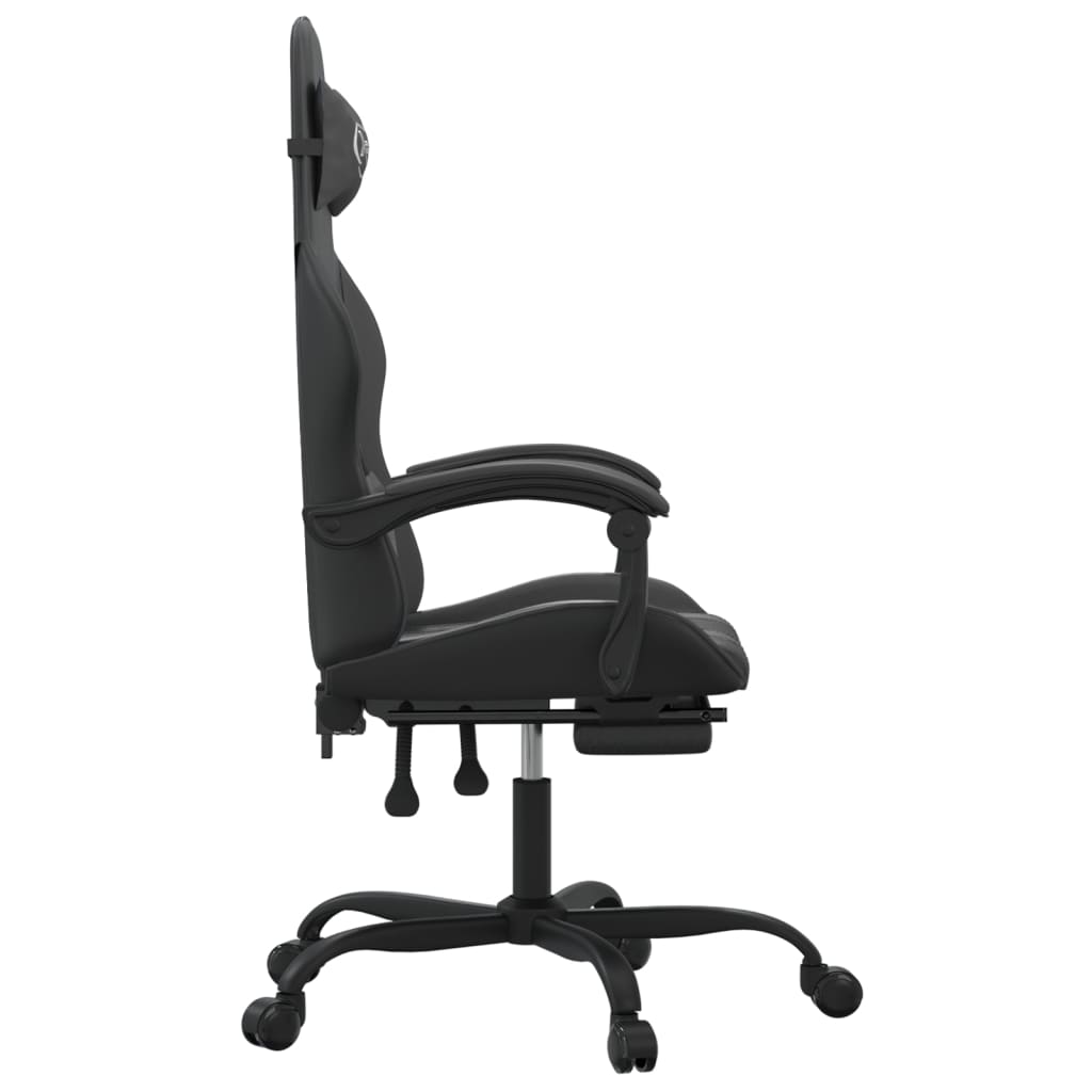 gamestoel draaibaar met voetensteun kunstleer zwart is nu te koop bij PeponiXL, paradijselijk wonen!