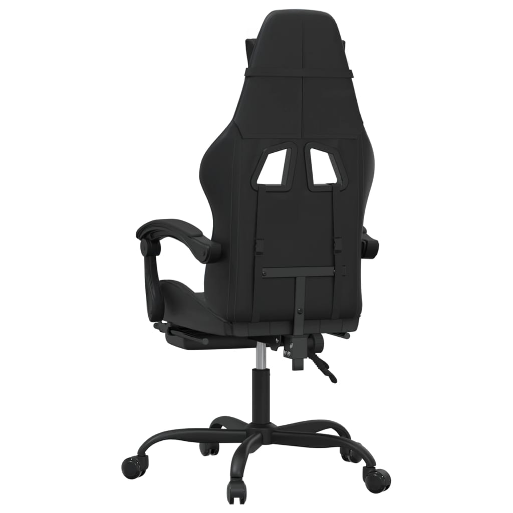 gamestoel draaibaar met voetensteun kunstleer zwart is nu te koop bij PeponiXL, paradijselijk wonen!
