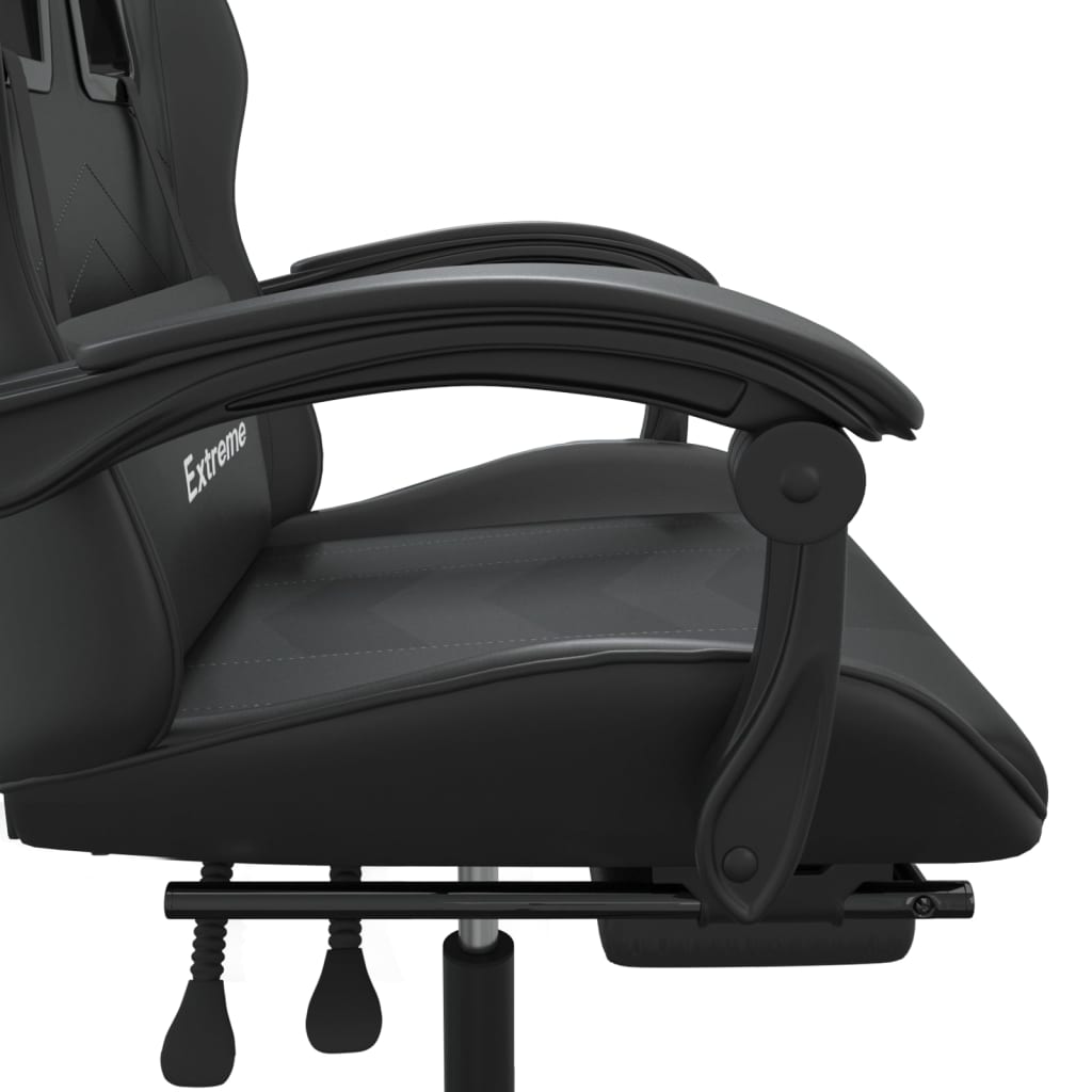 gamestoel draaibaar met voetensteun kunstleer zwart is nu te koop bij PeponiXL, paradijselijk wonen!
