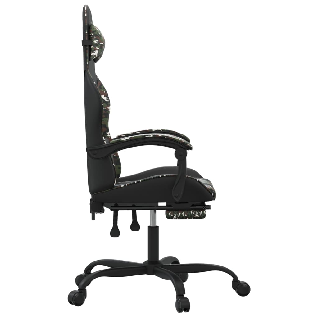 Gamestoel draaibaar met voetensteun kunstleer zwart&camouflage is nu te koop bij PeponiXL, paradijselijk wonen!