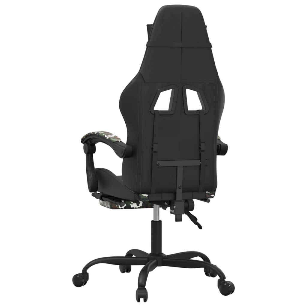 Gamestoel draaibaar met voetensteun kunstleer zwart&camouflage is nu te koop bij PeponiXL, paradijselijk wonen!