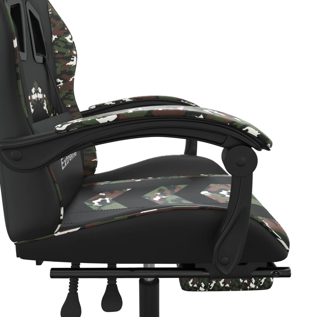 Gamestoel draaibaar met voetensteun kunstleer zwart&camouflage is nu te koop bij PeponiXL, paradijselijk wonen!