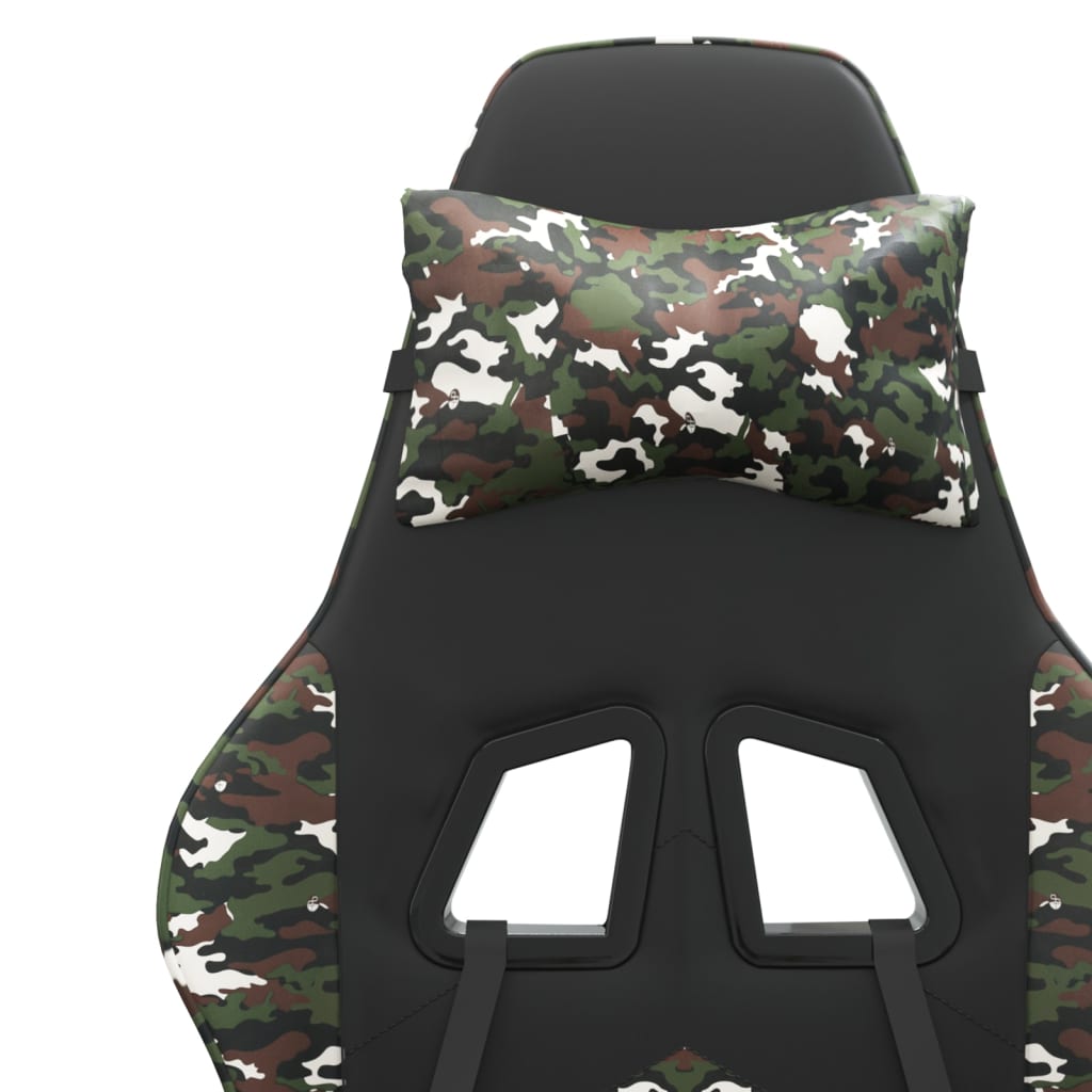 Gamestoel draaibaar met voetensteun kunstleer zwart&camouflage is nu te koop bij PeponiXL, paradijselijk wonen!