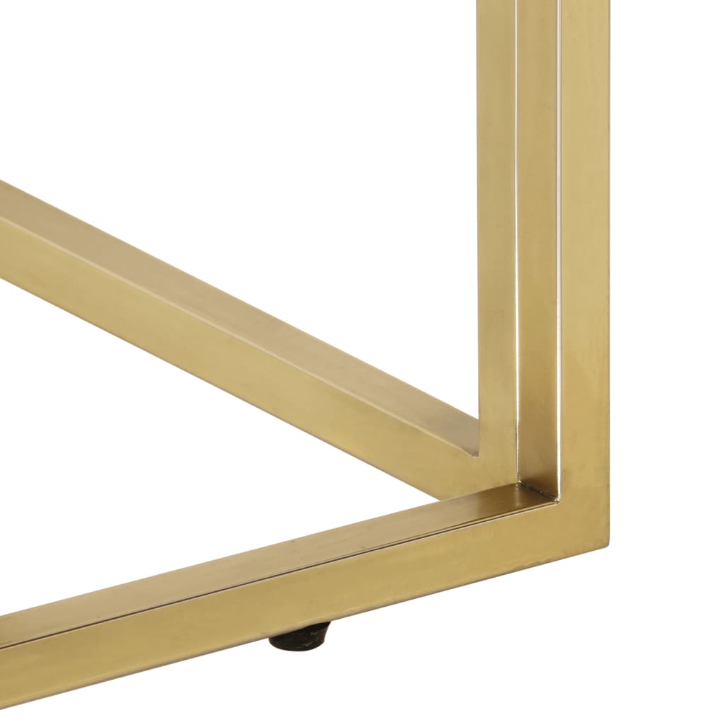 Salontafel roestvrijstaal en gehard glas goudkleurig is nu te koop bij PeponiXL, paradijselijk wonen!