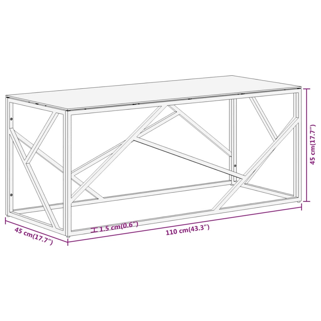Salontafel roestvrijstaal en gehard glas goudkleurig is nu te koop bij PeponiXL, paradijselijk wonen!